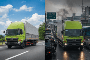 truk irit solar untuk usaha di jalan tol Indonesia